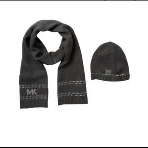Michael Kors Stud Stripe Hat & Scarf Set